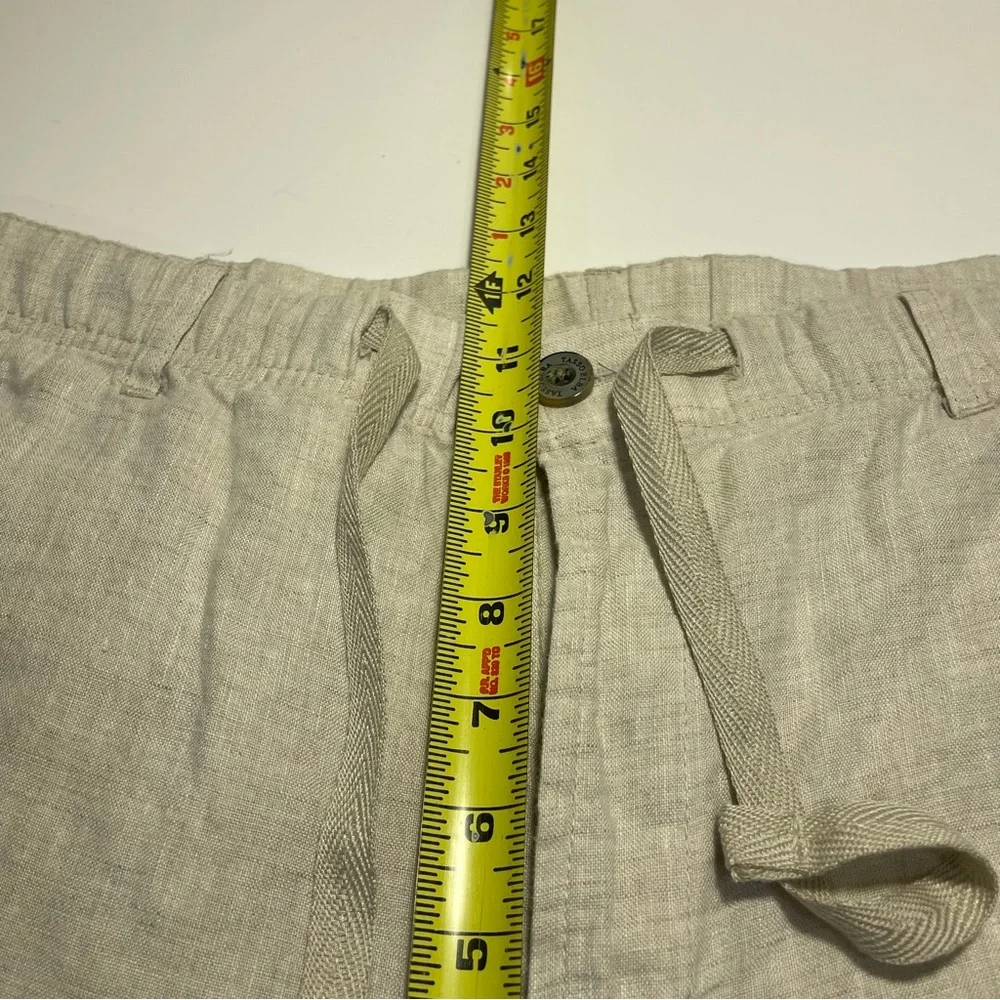 Tasso Elba Island Men Linen Drawstring Casual Pants Brown Tan Coastal Vacation L